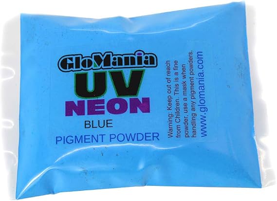 4oz Blue Neon Pigment Powder, UV Black Light Reactive, Fluorescent