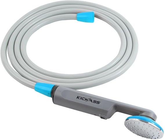 KICKASS 12V Portable Camping Shower with Lithium Battery | Perfect Shower for 4X4, Overland, Off-Road, Camping, or Van Life. Use it with The Kids or Pets! Built-in Pump, Convenient Easy to Use!