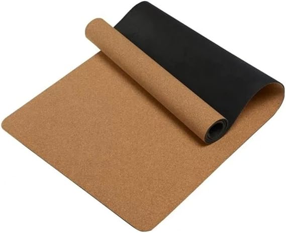 Doğal Kauçuk Üzeri Mantar Kaplama Yoga Pilates Fitness Matı 61 * 183 Cm Kalınlık 5 Mm Desensiz Yoga Çantası Hediyeli