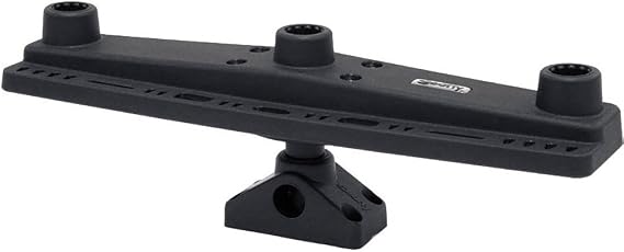 Scotty #257 Triple Rod Holder Board only (No Rod Holders) Includes Post Bracket and Mount, Black, Small | Includes Post Bracket and Mount, Black
