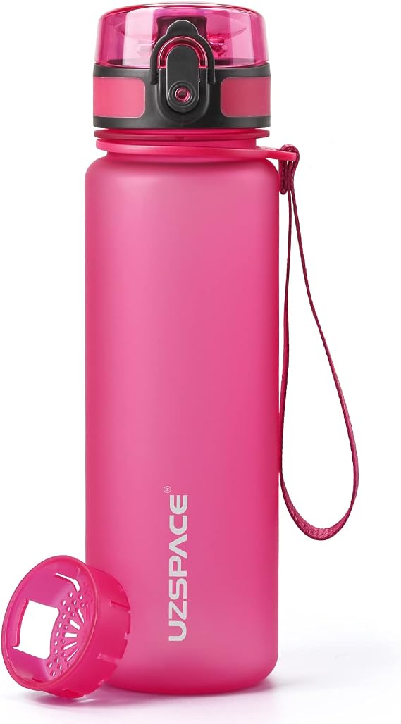 UZSPACE Su şişesi çocuk sızdırmaz, spor plastik içecek şişesi, 1 l, 800 ml, 500 ml, Tritan ve bisfenol A içermez, spor şişesi, karbondioksit için uygundur