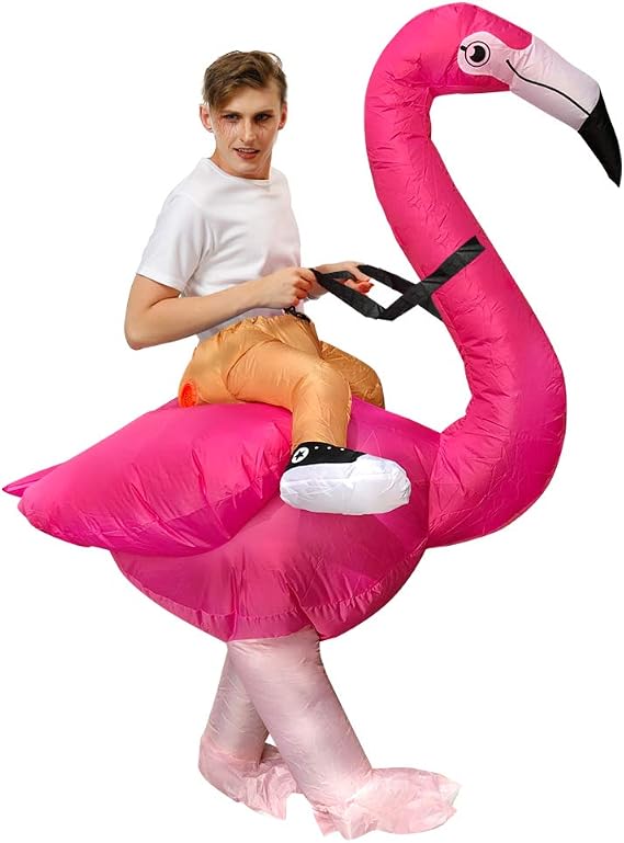 JASHKE Inflatable Costume Flamingo Costume Halloween Costume Fancy Dress Cosplay Costumes for Adult
