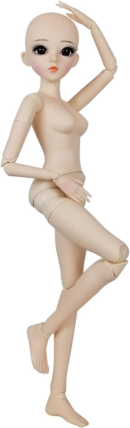 1/3 BJD Doll 56cm 24in Ball Jointed Doll Female Body - 24 Articulated Joints, Self-Standing, Adorable Basic Makeup, Customizable & Versatile Styles
