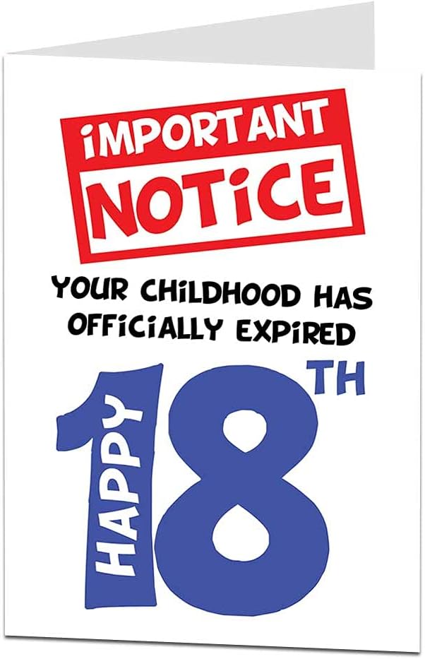 Funny 18th Birthday Card Your Childhood Has Expired