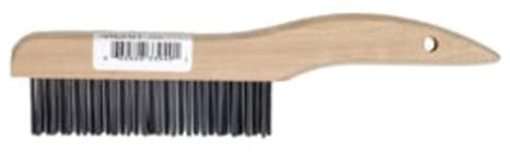 Norton Hand Scratch Brush for Steel with Shoe Handle, Carbon Bristles, 4" Width, 16" Length (Box of 5)