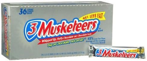 3 Musketeers Milk Chocolate Bar (400030) 2.13 oz (Pack of 36)