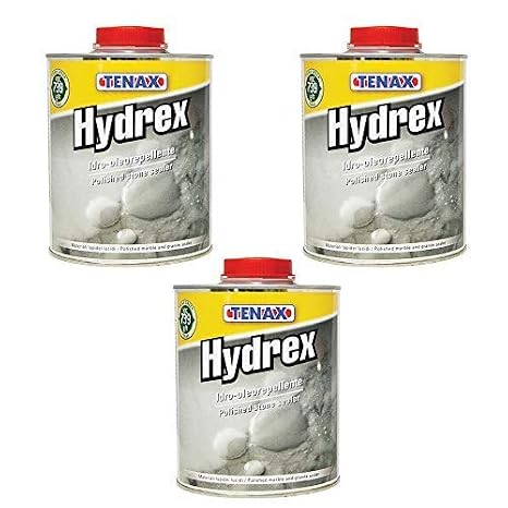 Tenax Hydrex Granite Sealer, Marble Sealer, Stone or Concrete Sealer - 1 Quart (Pack of 3)