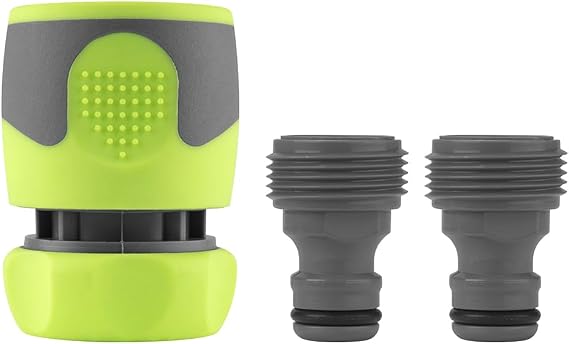 Flexzilla Garden Hose Quick-Connect Fittings, 3-Piece Coupler & Plug Kit