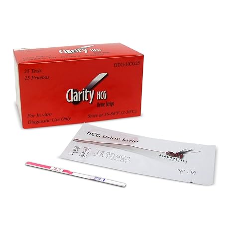 Clarity Diagnostics CLA DTG-HCG25 HCG Single Step Urine Pregnancy Test Strip, CLIA Waived (Pack of 25)