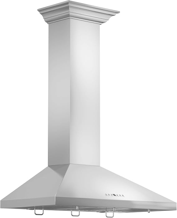 ZLINE 30 in. Convertible Vent Wall Mount Range Hood in Stainless Steel with Crown Molding (KL2CRN-30)