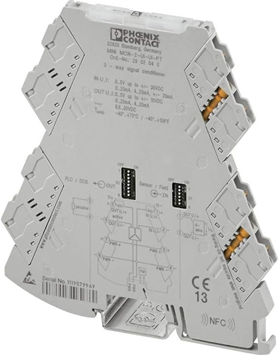 Phoenix Contact Mini Mcr-2-ui-ui 3-way Signal Conditioner With Plug-in Connection Technology And Calibrated Measuring Range Changeover For The Electrical Isolation Of Unipolar And Bipolar Analog Signa