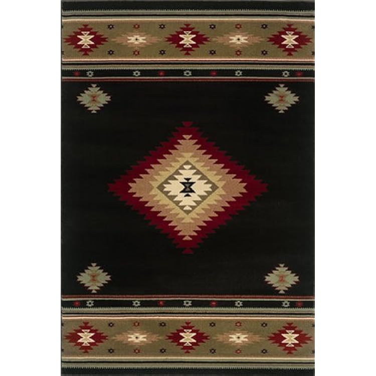 Sphinx Hudson Area Rug 087G1 Black Southwestern 1' 10" x 3' 3" Rectangle