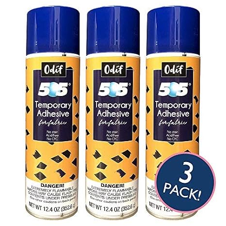 Odif USA 505 Spray & Fix Temporary Fabric Adhesive 3/Pk-12.4oz, 3 Pack