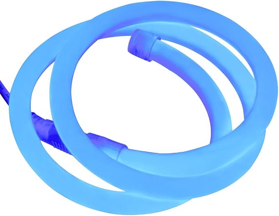 164ft LED Neon Rope Light, DC 12V 2835 Round Tube Flexible 360 Degree LED Neon Strip Lights, 6000 Units LED Waterproof Neon Rope Light for Decoration(Blue)