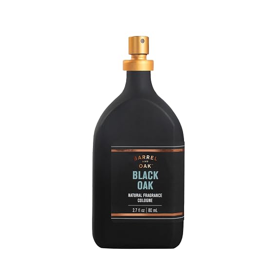 Barrel & Oak Essential Oil Based Cologne for Men, Black Oak, 2.7 oz