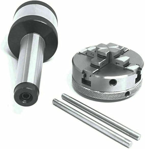 3MT Revolving Center MT3 Shank 4 Jaw 2" 50mm Self Centering Baby Lathe Chuck