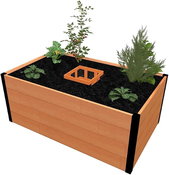 Vita 3'x5' Vinyl Urban Keyhole Composting Garden, Brown, VT17000