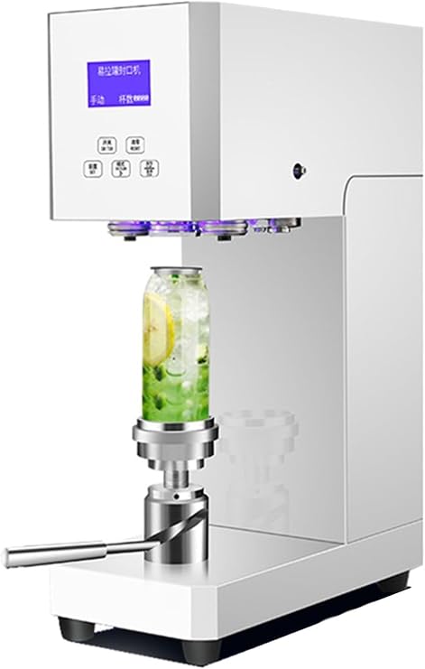Automatic Can Sealing Machine Commercial Benchtop Can Seamer 370w Electric Cup Sealer Machine Can Seaming Closing Capping Machine Hand Tin Can Seamer Machine (White)