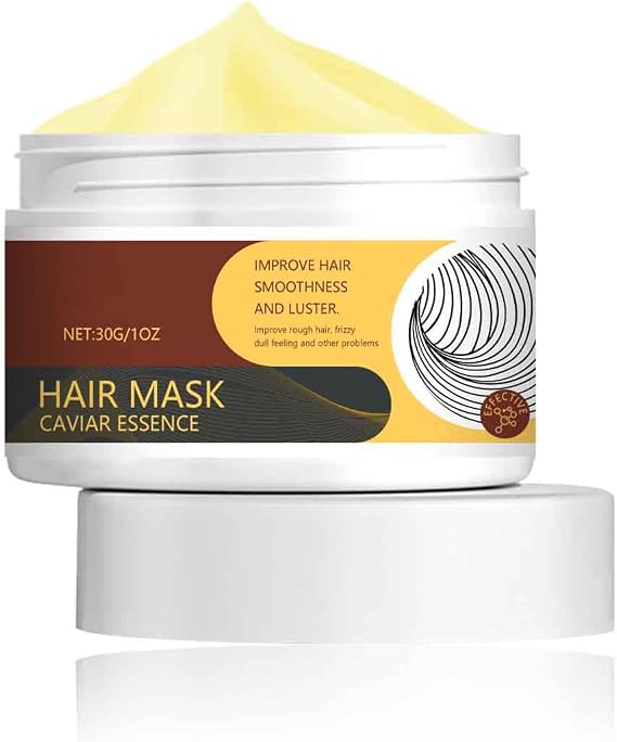 Hair Mask Caviar Essence, Deep Repair Conditioning Oil, Collagen Hair Mask Essence For Dry Damaged Hair, Hair Treatments, Nourishing Moisturizer For Curly Hair, For All Hair Type (1)