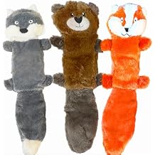 Jalousie 5 Pack Stuffingless Dog Squeaky Toys Dog Toy w/Durable Liner No Stuffing Dog Toy - Dog Toys Crinkle Paper Squeaker Toy for Medium Large Dogs (3 Pack - Squeaky)