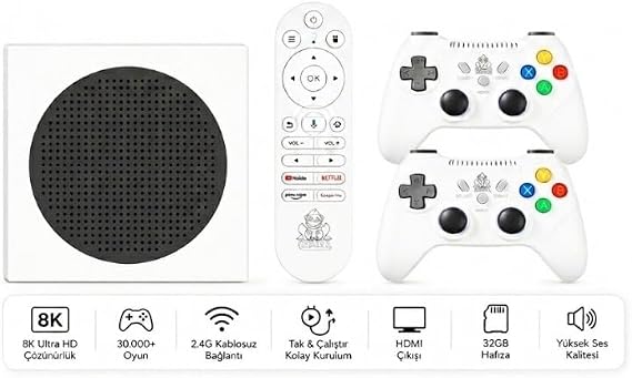 Pell 8K Ultra HD Android 14 TV Box, Amlogic S905D2, 4GB RAM 64GB Depolama, Çift Bant Wi-Fi 6, Bluetooth 5.4, 8K Decoding, Sesli Kumanda ile Akıllı Medya Oynatıcı, Siyah
