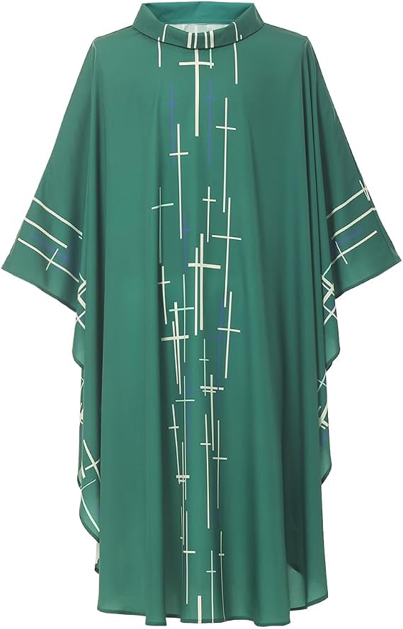 COSDREAMER Mens Womens Priest Pastor Celebrant Chasuble Catholic Church Father Mass Vestments Robe