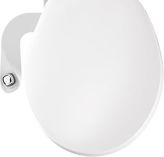 Bio Bidet by Bemis 70 Toilet Seat with Perfect Fit, Fresh Water Spray, Non-Electric, Easy to Install Bidet, ROUND, White