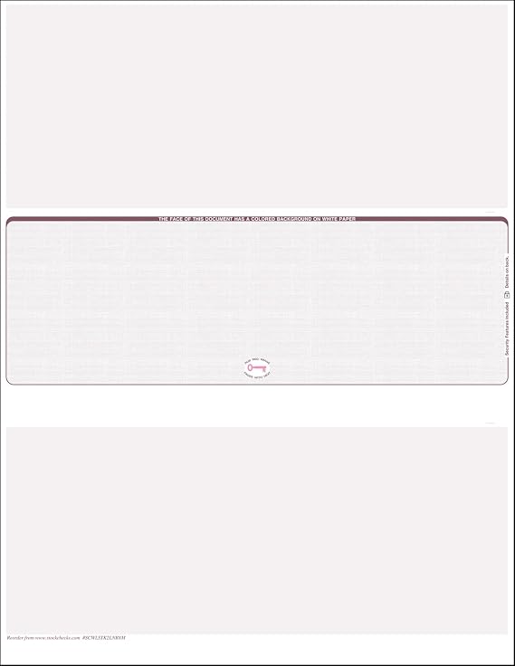 3000 Burgundy- Linen Laser Check Stock, (Check At Middle) Blank Laser Checks, Laser Check, Bank Checks, Business Checks, or Personal Checks