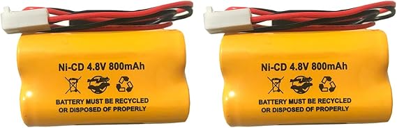 (2 Pack) Day-Brite CXL6VBXT Dual-Lite 0120894 12-894 100-003-A113 OSA004 20-0001 A15032-1 4.8v 800mAh NiCad Battery Pack Replacement Exit Sign Emergency Light Chloride