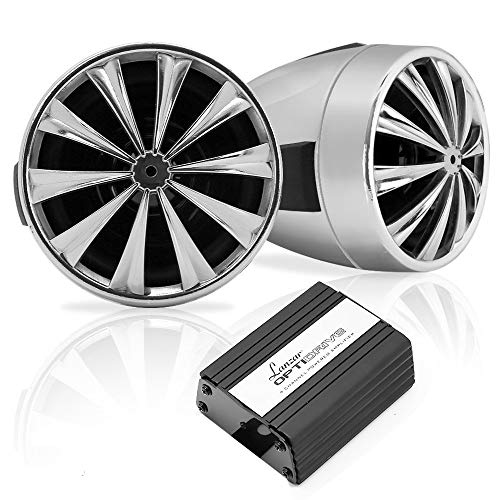 Lanzar Motorcycle Waterproof Speaker Amplifier System Set of 3 Inch 700W Weatherproof Speakers, AUX in - Handlebar Mount Mini Stereo - for ATV,Motorbike OPTIMC90 Black, 16.00in. x 10.00in. x 5.00in.
