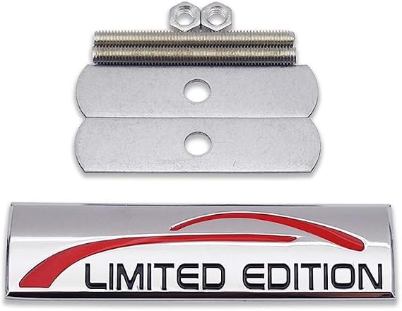 Chrome Metal Limited Edition Logo Car Front Grille Emblem Premium 3D Auto Grill Badge (Silver)