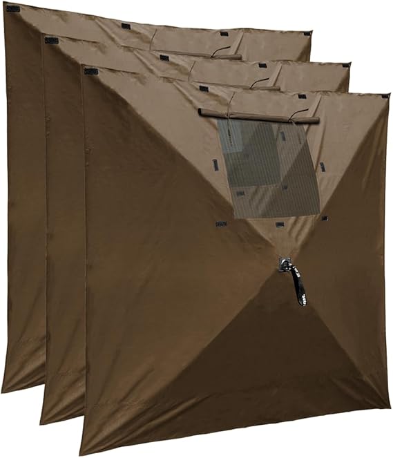 CLAM Quick-Set Wind Panels | Brown 3-Pack Sidewalls - Sun Privacy Cover