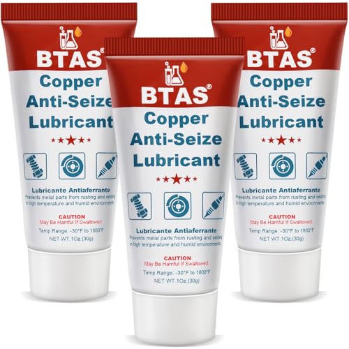 Anti Seize Thread Lubricant Copper Never Seize Compound High Temp Grease for Spark Plug Bolts 1 oz 3 Pcs