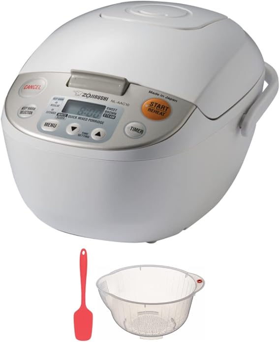 Zojirushi NL-AAC10 Micom Rice Cooker and Warmer (5.5-Cup/Beige) Bundle