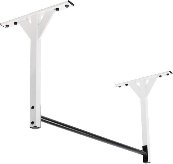 Wall or Ceiling Mount Pull Up Bar with 48 Straight Bar and 22 Risers, Double Wall Mounting Plates Fit 16 or 24 Studs and Joists by Ultimate Body Press