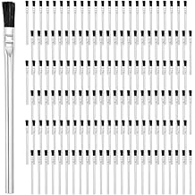 Mifoci 144 Pcs Acid Brush Bulk 3/8 Inch Boar Hair Acid Flux Brushes Glue Brush Tin Handle Disposable Glue Brushes for Woodworking Soldering Crafting Home