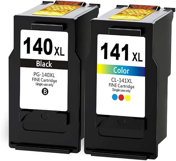 for Canon Cartridge Combo PG-140 XL Black/CL-141XL Color Ink Cartridge Pixma MG2110 MG3110 MG4110 MX371 ts5110 Printer (Black & Color) in Retail Packaging