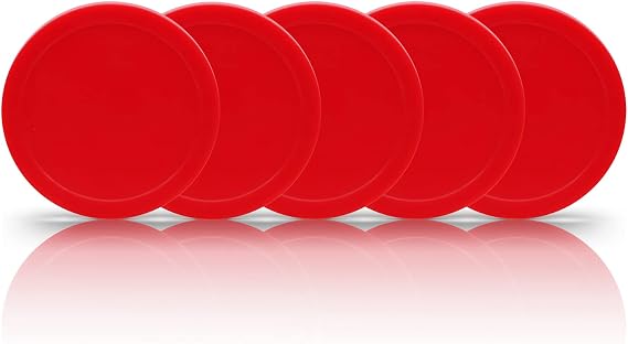 5 Pack Air Hockey Red Replacement, Thicker Pucks for Game Tables