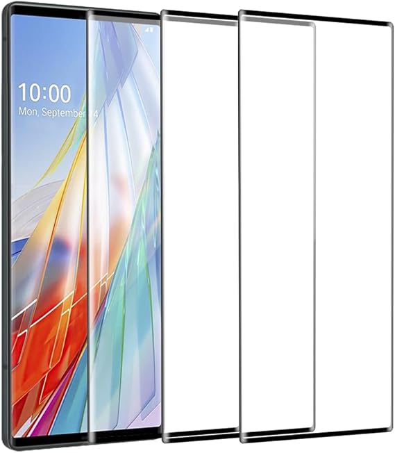 DUNSIHUI 3 Pack Screen Protector for L-G Wing 5G,Anti-Scratch 9H Hardness Full Coverage For L-G Wing 5G Black Edges Silk Print Tempered glass Protector Film.