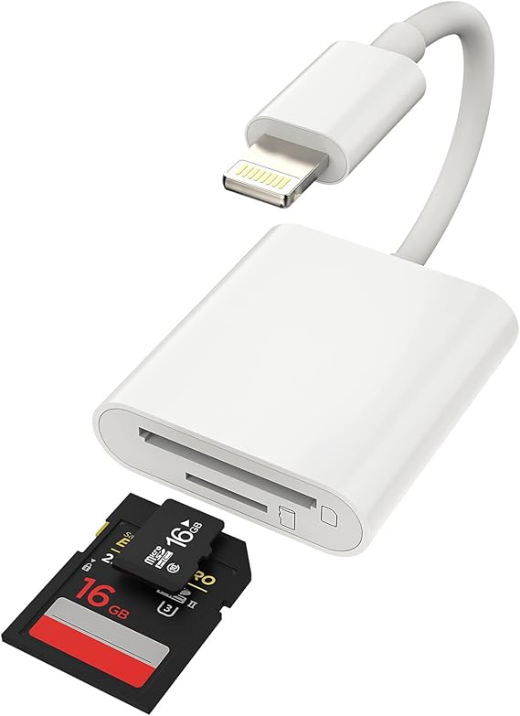 Micro SD Card Reader Compatible for iPhone Memory Lightning to Camera Microsd TF Adapter 13 12 11 Pro Max X XS XR 8 7 6plus 6s SE Ipad Air Mini 2020 2019 2021 Accessories MFI Certified Adaptador