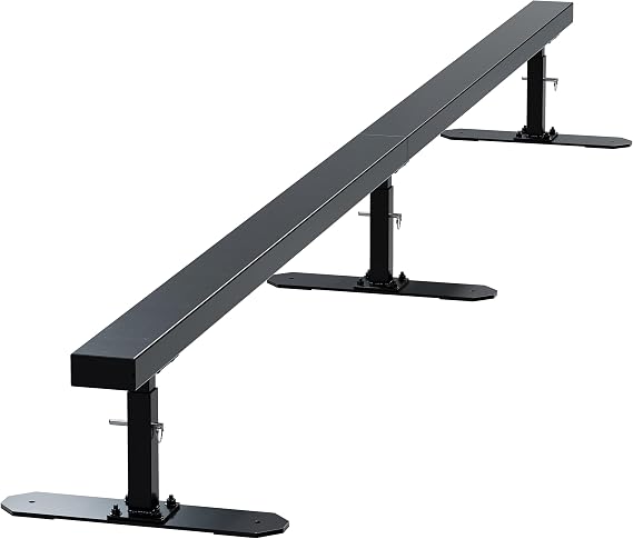 HECASA Skateboard Grind Rail Skate Rail 72in Adjustable Flat Bar Portable Extendable Square Bar for Beginners Skateboards, BMX Bikes, Scooters, Roller Blades