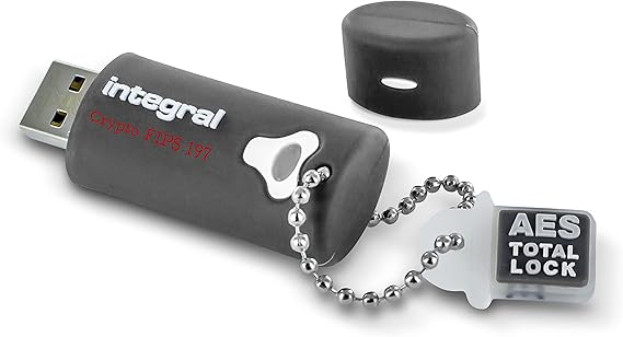 Integral 4GB Crypto-197 256-Bit 3.0 USB Flash Drive Encrypted - FIPS 197 Certified, Brute Force Password Attack Protection & Waterproof Double Layer Design