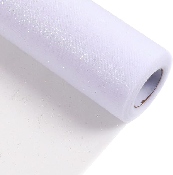 Sparkling Tulle Rolls, 15 by 30 Yards(White)
