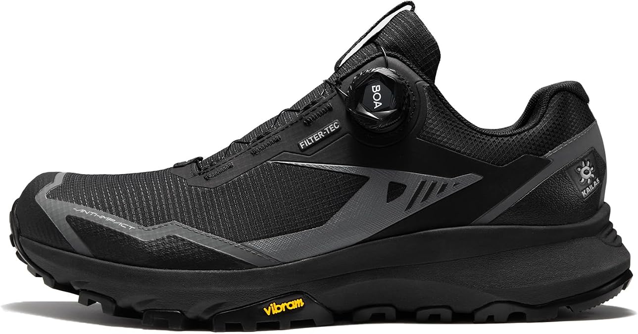 KAILAS Men's Kuocang BOA Hiking Shoe FLT Waterproof V Sole Non-Slip Shoes Lightweight Breathable Low Height Outdoor Trailing Trekking Shoes