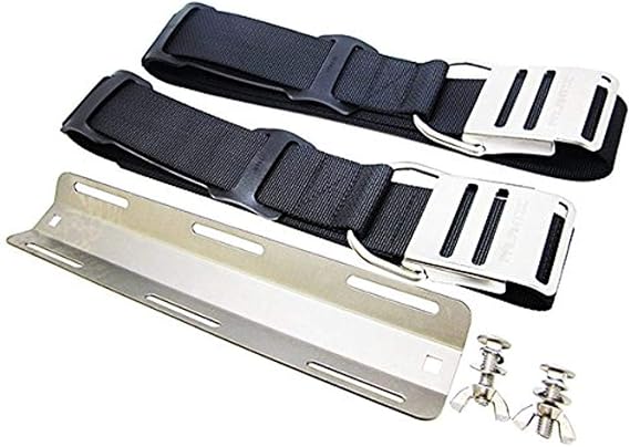 Palantic Tech Diving Backplate Adapter with 2 Tank Straps System Set Silver