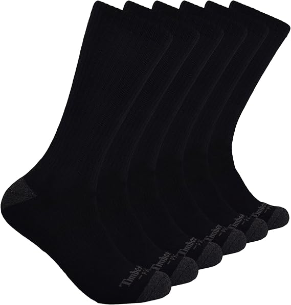 Timberland PRO Men's 6-pack Performance Crew Length Socks