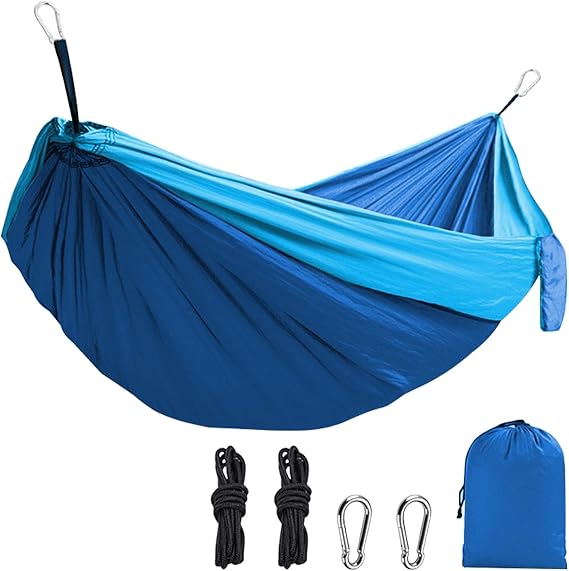 Camping Hammock with Heavy Duty Tree Straps, 660lbs Portable Hammock Tent for Outside, Outdoor Camper Hiker Essentials for Hiking Backpacking Backyard Beach(Glue)