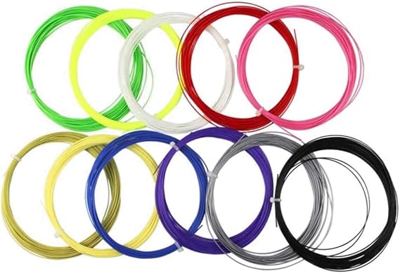 Garneck 10pcs Badminton Racket String Durable High Elastic Tennis Racket Line Thread Wire Replacement for Gym Sport Training 10m (Random Color)