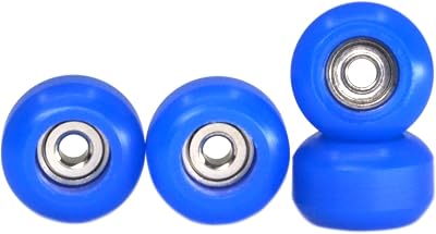 Teak Tuning CNC Polyurethane Fingerboard Bearing Wheels, Dark Blue - Set of 4 Wheels - Durable Material with a Hard Durometer