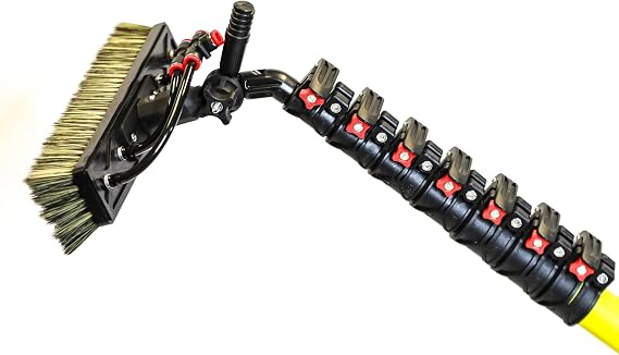 Tucker - 40 Water Fed Pole System - Tucker 40 Foot Carbon Fiber and Fiberglass with Glide - 4 Pencil Jets for Commercial Window Cleaning, Solar Panels, by RHG Products